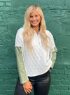 Love At First White Half Zip Pullover