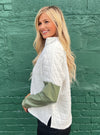 Love At First White Half Zip Pullover