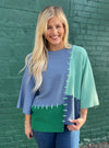 APNY Color Block Stitched Sweater