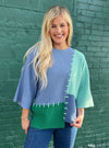 APNY Color Block Stitched Sweater