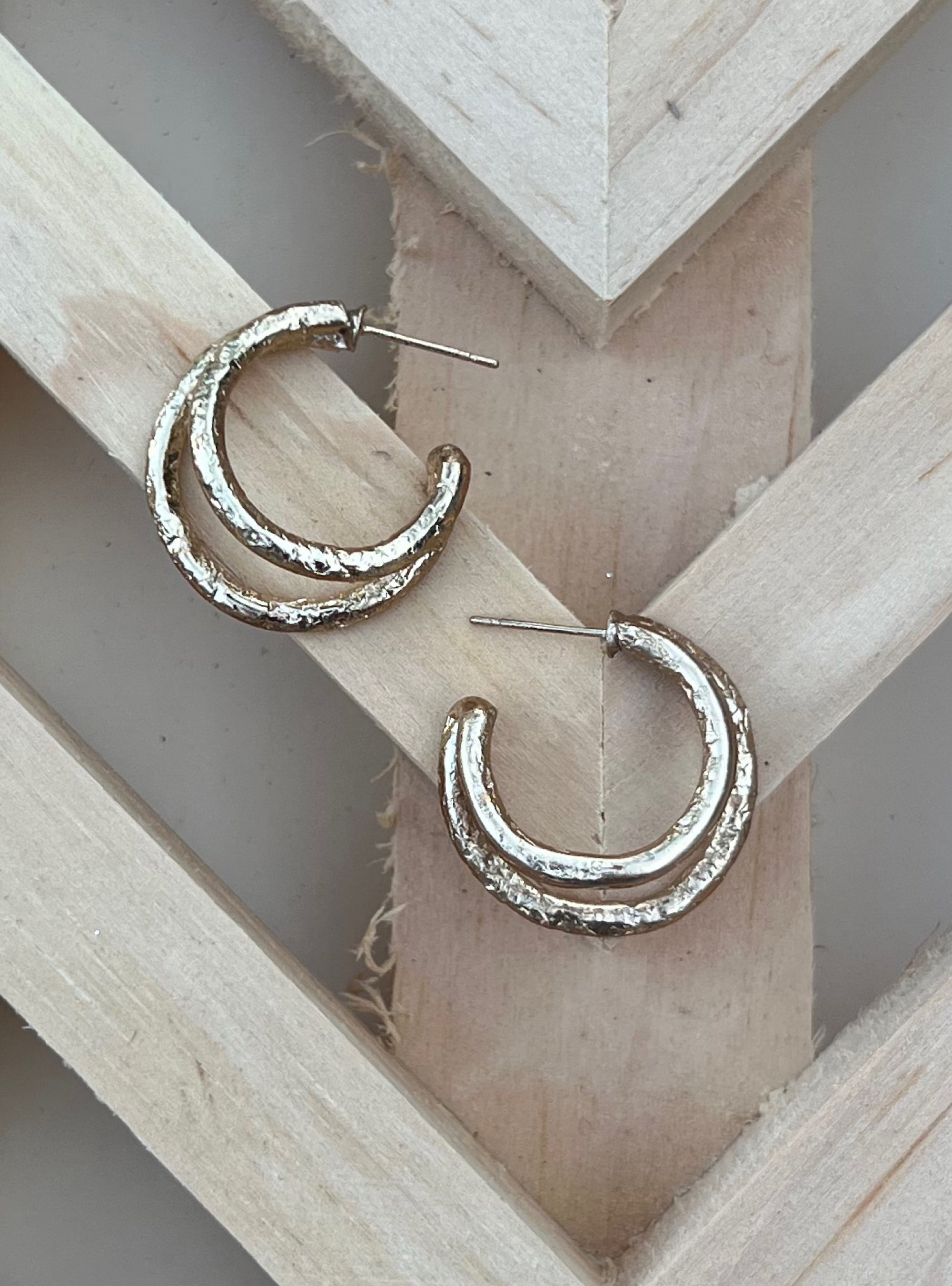 Double The Fun Gold Hoop Earrings