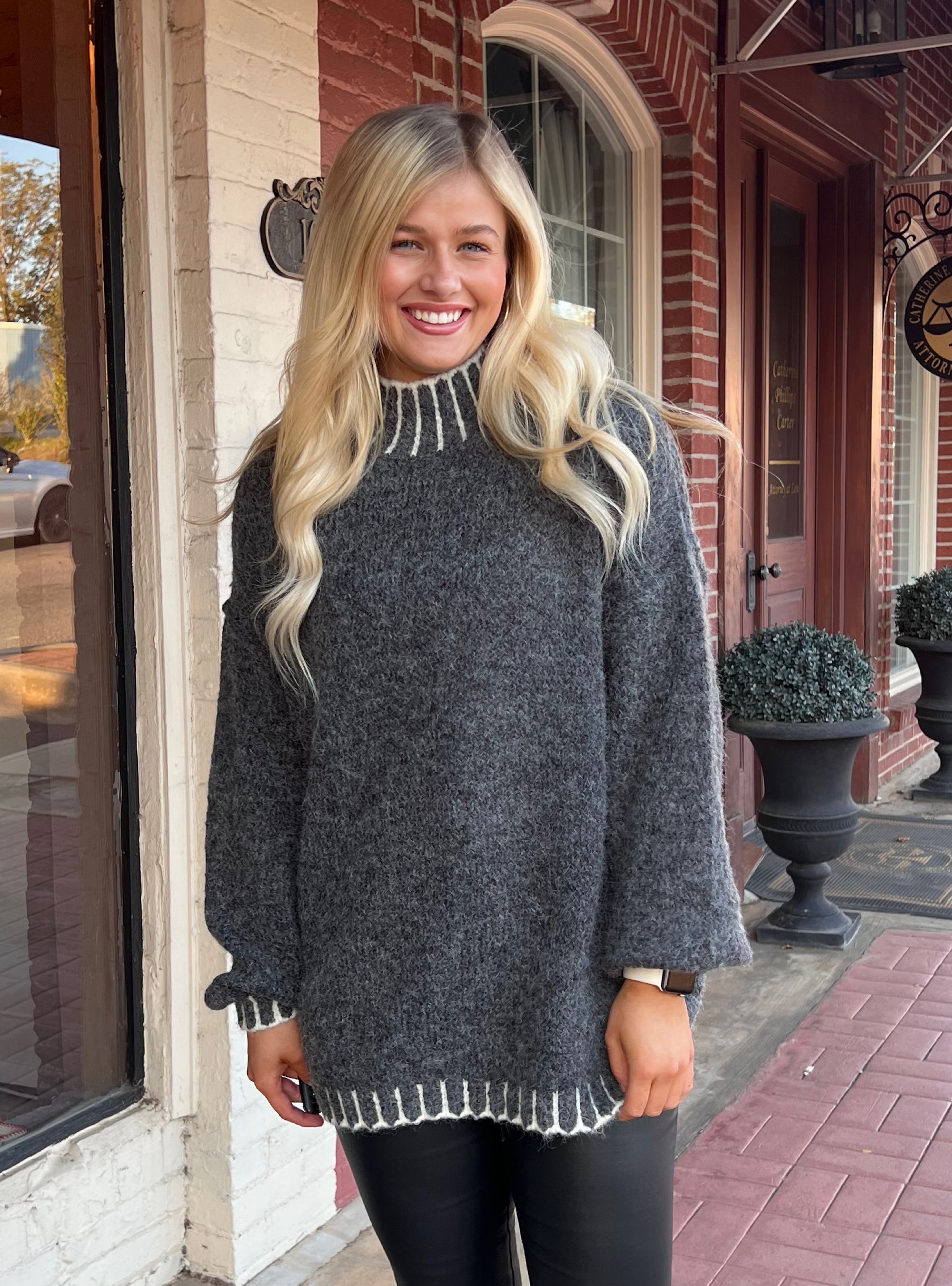 Chic In A Single Shade of Grey Sweater